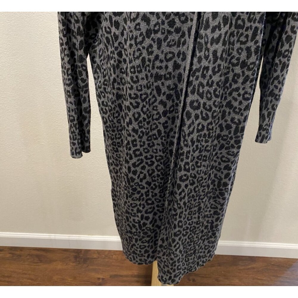 Terra & Sky Womens 2 XL Sweater Long 3/4 Sleeve Leopard Print Open - Picture 3 of 11